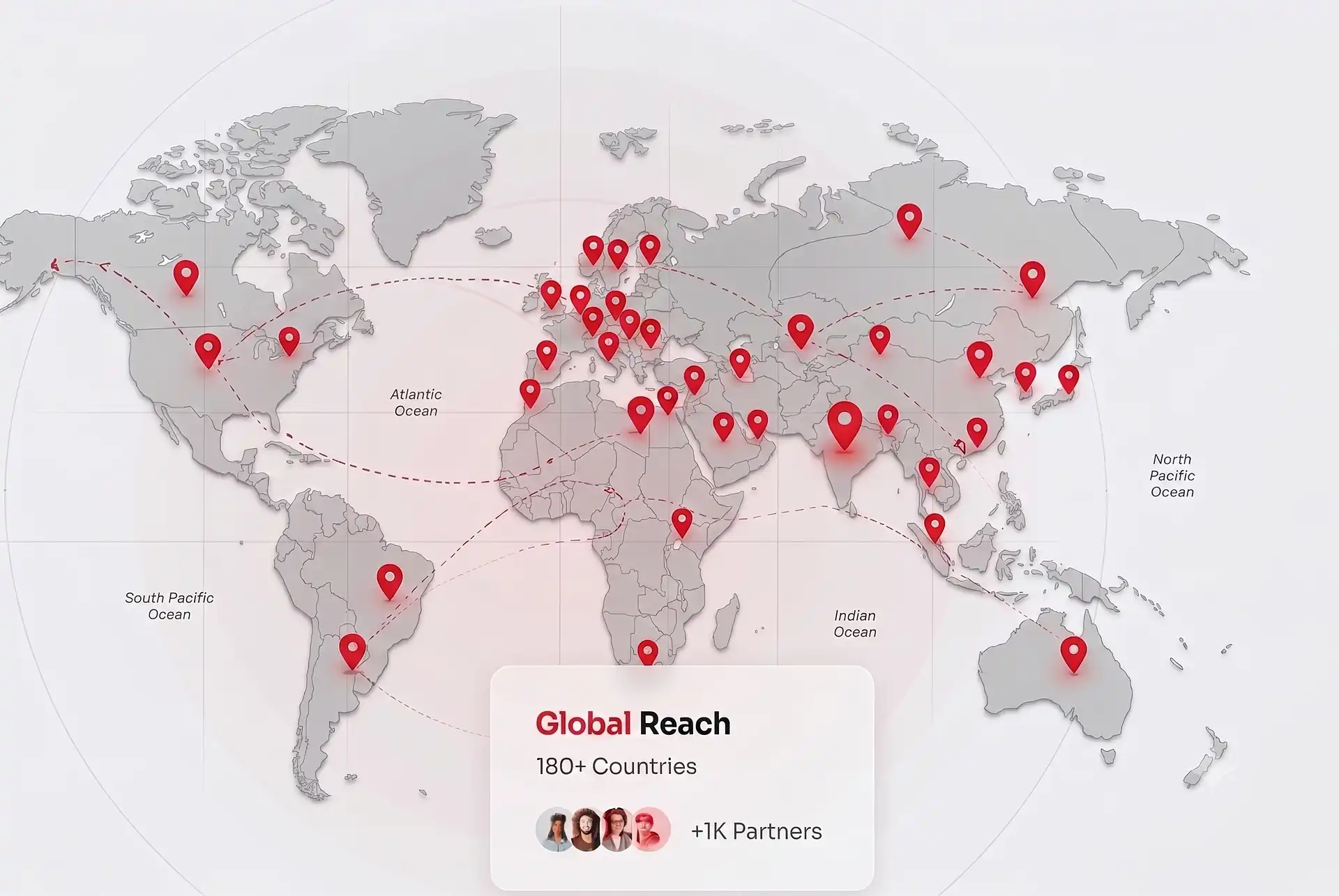 AdByteHub global reach map with active countries and partners